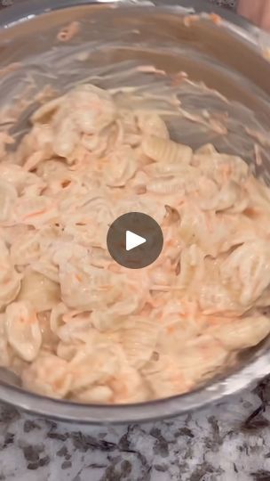 Mayo and Pasta are a DELICIOUS combination 🤤 | Mayo and Pasta are a DELICIOUS combination 🤤 Hawaiian Pasta Salad Serves 4-6 Ingredients: 8 oz Pasta (Cavatelli, Radiators, Rotini, Macaroni, etc.)... | By Laura Legge | Pasta salad is a classic Hawaiian macaroni salad but I'm using Cavatelli instead and I'm not doing tuna I'm just going to be doing the basic recipe here so once that cavatelli is nice and cooked through I'll add it hot to a stainless steel bowl and add a little bit of apple cider vinegar very finely shredded carrots and some finely minced sweet onion the onion is optional if you don't love onion you can definitely leave that out but I love the crunch that it adds then I'll leave that in the refrigerator for about half an hour and while it cools I'll mix up the dressing in a separate bowl I'm adding one and 1/ 4 cups of mayo and eight a cup of milk, one teaspoon of sugar, and a little bit of salt and pepper and I'm just going to give that a good mix until it's completely combined and once that pasta is relatively cooled down, I'll take all of that mayo mixture and add it to the pasta and look, this is all we're going to be doing for this recipe. You can definitely add any tuna that you want or any protein to really make this a full meal if you like but this side dish is perfect with any barbecue or picnic. I got lots of compliments when I brought this one to a party and I think you to