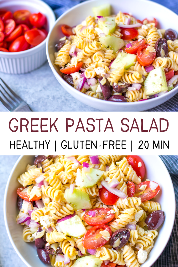 Greek Pasta Salad (Healthy, Gluten-Free, 20 Minutes)